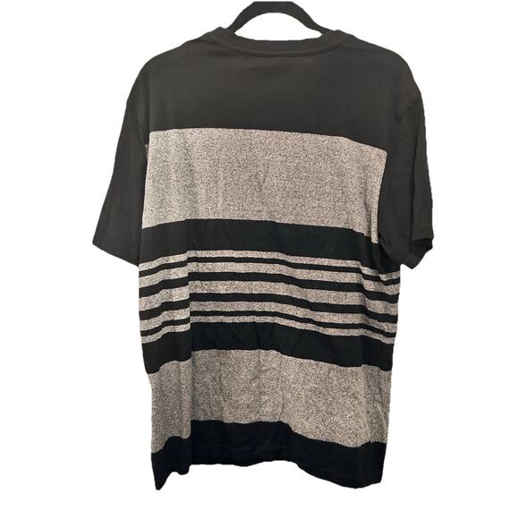 Ecko Unltd Shirt Men's Large Rhino Black Gray Striped OG Box Logo Streetwear - Picture 2 of 8